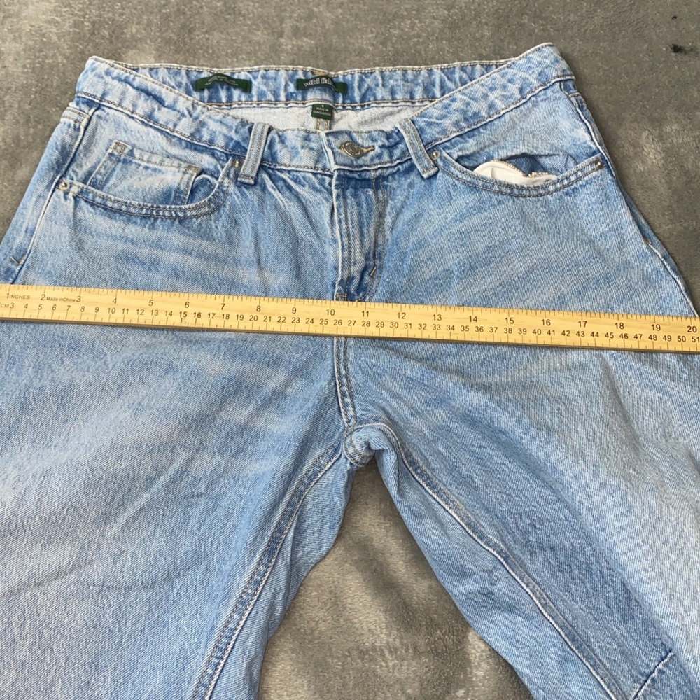 Wild Fable Barrel Jeans Women 6 Light Wash Blue High Rise Curved Leg Articulated - Picture 4 of 14